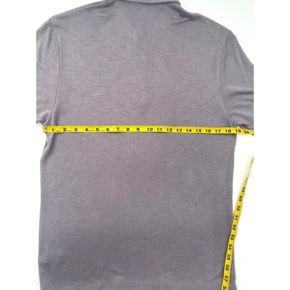 Theory Mens Modal Purple Modal Blend Short Sleeve Polo Shirt M Viscose - Picture 8 of 8